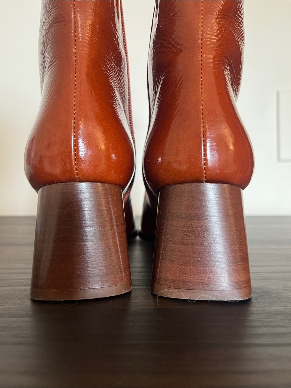 Sézane Axelle Patent Camel Ankle Boots Sz 6 - Picture 11 of 15